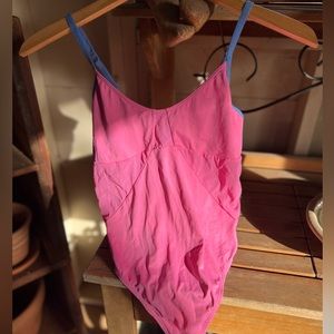 Pink & Periwinkle Thong Bodysuit